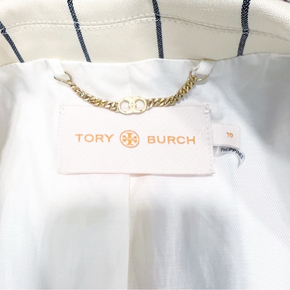Tory Burch Rowing Stripe Blazer Yellow Size 10 NWOT - Picture 7 of 11